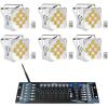 imageRockville Best PAR 60 White Bundle 6 RGBWAUV Battery Powered Rechargeable Wireless Wash Par Lights ROCKFORCE W2 192 Channel 24Ghz DMX Lighting Controller 7Items