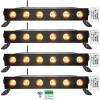 imageRockville Best Strip 60 Black 36W Rechargeable Wash Light Bar 6x6W RGBWAUV LEDs Wireless DMX IRC Remote for Events and Stage Lighting 4piece