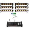 imageRockville Best Strip 60 Bundle 6 Rechargeable RGBWAUV Battery Powered Strip Wash Light Bars ROCKFORCE W4 384Channel Wireless DMX Controller 7Items