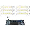 imageRockville Best Strip 60 Bundle 6 Rechargeable White LED Wash Light Bars Wireless DMX Control RGBWA ROCKFORCE W2 192Channel DMX Lighting Controller 7Items