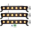 imageRockville Best Strip 60 Rechargeable LED Wash Light Bar Wireless DMX RGBWA UV 8800mAh Battery 6500 Lux IRC Remote for DJs Stage and Event Lighting 3Piece