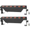 imageRockville Best Strip 60 Rechargeable LED Wash Light Bar Wireless DMX RGBWAUV 8800mAh Battery 6500 Lux IRC Remote for DJs Stage and Event Lighting 2Piece