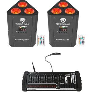 image2 Rockville RockWedge LED Battery Lights384 Channel Wireless DMX Controller