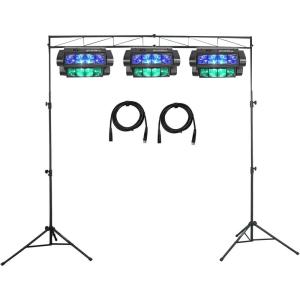 image3 Rockville Spyder LED Beam Moving Head DMX DJ Party Lights8 Ft Truss System