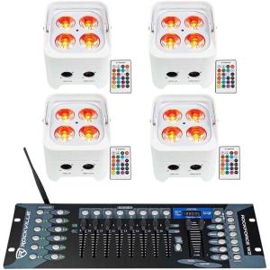 image4 Rockville Best PAR 50 White Battery Wash Lights Wireless DMXControlRGBWAUV