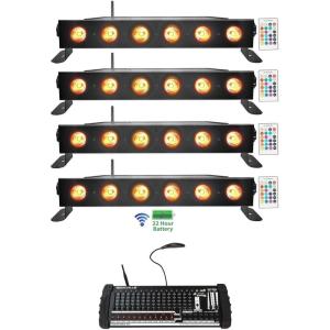 image4 Rockville Best Strip 60 Battery Light Bars384 Ch Wireless DMX Controller