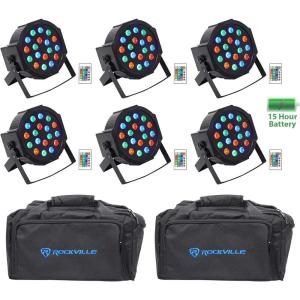 image6 Rockville Battery PAR 50 Rechargeable LED DMX DJ Wash UpLightsRemotesBags