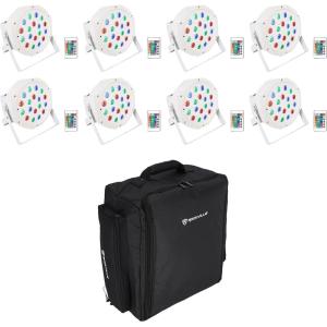 image8 Rockville Battery PAR 50 White Rechargeable Wash UpLightsRemoteBackpack