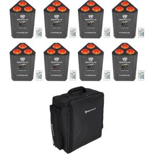 image8 Rockville RockWedge LED 54w RGBWAUV Rechargeable Wireless DMX LightsBackpack