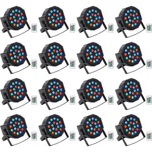 imageRockville Battery PAR 50 20W Rechargeable Par Can Wash Light Wired DMX RGB LEDs 4400mAh Battery for DJs and Event Lighting 16Piece