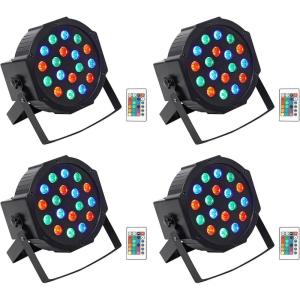 imageRockville Best PAR 50 24W Rechargeable Par Can Wash Light Wireless DMX 6in1 RGBWAUV LEDs 4400mAh Battery for DJs and Event Lighting 4Piece