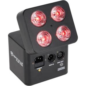 imageRockville FLIP PAR White Battery Par Can Wash Light wWireless DMX4 Group WiFi App 15 Hour Battery Easy Angle AdjustmentBlack