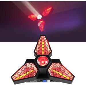 imageRockville Leaf Spinner 250W 3in1 Rotating DJ Stage Light with Retro Amber RGBW LEDs and 26Channel DMX Control