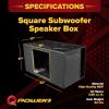 imageQPower LongLasting Durable Single 15Inch SideVented Custom Kicker L7 Square CarTruck Subwoofer Speaker Box