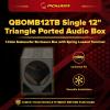 imageQPower Single Triangle Car Audio Ported Subwoofer Box Fits Most 12Inch Subwoofers  Deep Bass MDF Enclosure with Bed Liner Finish Tuned to 54 Hertz 22 Cu Ft Air Space