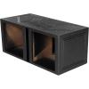 imageRockville RBL15SQ Dual 15 Vented Subwoofer Enclosure Square Cutouts for Kicker Solo Baric L7SL7R Bed Liner Finish 34 MDF Spring Terminals 39Hz Tuning