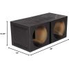 imageRockville RBL15V Dual 15 23 Cu Ft Vented Subwoofer Enclosure Bed Liner 34 MDF Spring Terminals 39Hz Tuning for Car Audio Enthusiasts