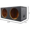 imageRockville RD12 Dual 12 125 cuft Sealed Subwoofer Enclosure Made in USA 34 MDF Premium Black Carpet Universal Fit for Car Audio