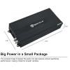 imageRockville RD6001 2400W Peak  600W RMS Mono 1Ohm Car Amplifier ClassD Metal Bass Remote wClip Indicator Low Pass amp Subsonic Filters Compact amp HighEfficiency Ideal for SubwoofersBlack