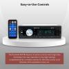 imageRockville RDM18 V2 InDash Digital Media Car Receiver 50W 4 Channels Bluetooth AMFM MP3 USBSD Color Selectable Remote Perfect for Car Audio