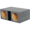 imageRockville RDV12VL Dual 12 Vented Subwoofer Enclosure 34 MDF XL Sub Box Made in USA Black Carpet Gold Spring Terminals for Car Audio Systems