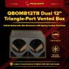 imageRockville RQ12TB Dual 12 36 cuft Triangle Ported Subwoofer Enclosure Bed Lined Finish SpringLoaded Terminals for Car Audio Enthusiasts