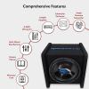 imageRockville RV101D 500W 10 Loaded Car Subwoofer Enclosure with Mono Amplifier and Amp Kit HighPerformance Bass Durable Build Easy Installation for Car Audio EnthusiastsSingle 10