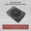 imageRockville Slim UnderSeat Powered Subwoofer Builtin Amplifier Aluminum Enclosure Remote Perfect for CarTruck Audio 658