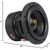 imageRockville W8K9D4 Bundle 2 8 in 2000Watt Peak 500Watt RMS Dual 4Ohm Car Subwoofers Dual 8 in Vented Sub Box 14AWG Speaker Wire Screws Spade Terminals 5Items
