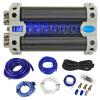 imageRockville Car Audio Bundle RFC50F v2 50 Farad Capacitor with Blue Voltage Display RWK01 0Gauge Complete Amp Installation Kit with RCA Cables 2Items