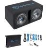 imageRockville DK510 Package Dual 10 2400W Peak  600W RMS K5 Car Subwoofer Enclosure with DB12 Amplifier 2Ohm MDF Vented Box Complete Wiring Kit for Car Audio Bass System