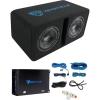 imageRockville DK58 Package Dual 8 1600W Loaded K5 Car Subwoofer Enclosure DB11 Amp 2 Ohm Deep Bass Compact Design Easy Installation for Car Audio Enthusiasts