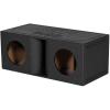 imageRockville RPORT10 Dual 10 Horn Ported Subwoofer Enclosure 34 MDF 30Hz Tuning Bedliner Finish 40 cuft Air Space Perfect for Car Audio Bass Systems