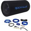 imageRockville RTB80A Bundle 8in 400Watt Peak  200Watt RMS Powered Subwoofer Bass Tube RWK81 8 Gauge Complete Amp Installation Wire Kit with 100 Copper RCA for Jeep Wrangler 8706 2Items