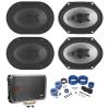 imageRockville RV683A Bundle 4 6x8 in 3Way 1800W Peak 340W RMS Car Speakers RXAF1 4Channel Car Amplifier RWK42 4Gauge Amp Wiring Kit with RCAs 6Items