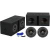 imageRockville W8K9D4 Bundle 2 8 in 2000Watt Peak 500Watt RMS Dual 4Ohm Car Subwoofers Dual 8 in Vented Sub Box 14AWG Speaker Wire Screws Spade Terminals 5Items