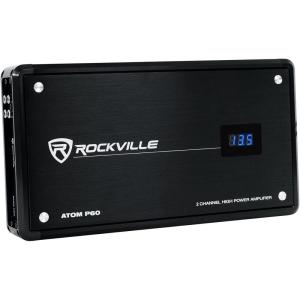 imageRockville ATOM P60 MarineATVCar Amplifier 4800W 2Channel ClassD DynoCertified Digital Volt Meter Perfect for Boats ATVs and Car Audio