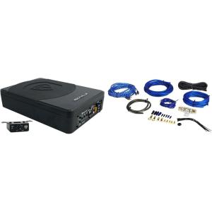 imageRockville Car Audio Bundle SS10P 10 800w Slim UnderSeat Active Subwoofer Compact Design RWK81 8Gauge Complete Amp Installation Kit 100 Copper RCA 2Items