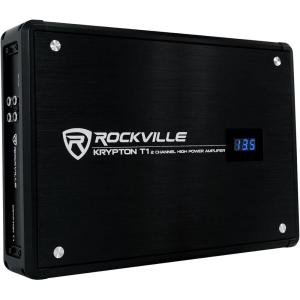 imageRockville KRYPTON T1 1600W Peak400W RMS 2 Channel Car Amplifier 2 Ohm DynoCertified Voltage Display MOSFET Power for Car Audio Enthusiasts2Channel  2Ohm