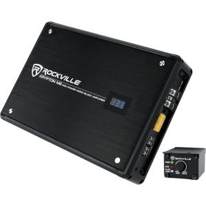 imageRockville KRYPTONM2 Mono Car Amplifier 1 Ohm 3000W ClassD EQ Low Pass Filter DynoCertified Bass Remote Perfect for Subwoofers and Car Audio