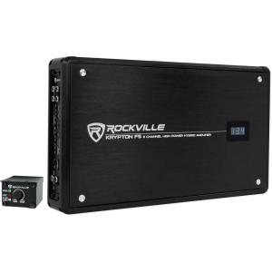 imageRockville Krypton F5 3200W 5Channel Car Amplifier 1535 x 866 x 22 DynoCertified RMS Volt Meter Bass Knob Clip Indicator Class ABD for Car Audio and Subs