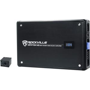 imageRockville Krypton M3 4000W Mono Car Amplifier DynoCertified RMS Voltage Display Bass Remote Clip Indicator ClassD Perfect for Car Audio amp Subs