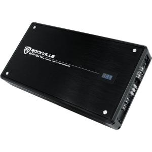 imageRockville KryptonT2 2800W Peak700W RMS 2 Channel Car Amplifier Class AB Digital Voltage Display Adjustable Crossover amp Bass Boost HighLevel Input for Car Audio Systems