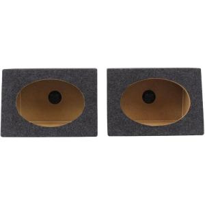 imageRockville Pair RS6x9PR 6x9 Wedge Sealed Speaker Box Enclosures USAMade MDF Gold Terminals Universal Fit for Car Audio
