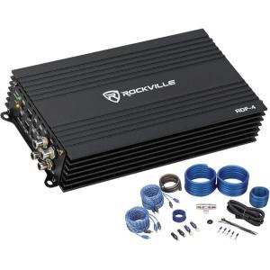 imageRockville RDF4 Bundle 4Channel Car Amplifier 2800W Peak  700W RMS with RWK42 4 Gauge 4Channel Amp Wiring Kit with 2 RCA 2Items