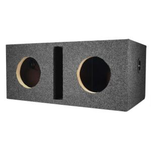 imageRockville RDV65 Dual Vented 65 MDF Subwoofer Box Enclosure 076 cu ft Per Sub Deep Bass 1 Face  34 MDF Black Carpet for Car Audio
