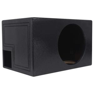 imageRockville RQB12 12 QBOMB Vented Subwoofer Enclosure Box 18 Cu Ft Bedliner Finish Made in USA 34 MDF Tuned to 43Hz Durable Build for Car Audio