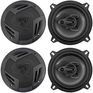 imageRockville RV53A 525 3Way Car Speakers 1200 Watts Peak  200 Watts RMS 4 Ohm Polypropylene Woofer Butyl Rubber Surround with Grille CEA Compliant for Car Audio 4Piece