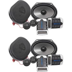 imageRockville RV682C 6x8 Component Car Speakers 900W 4 Ohm CEA Rated Polypropylene Woofer Butyl Surround 12 PEI Tweeter for Car Audio 4Piece
