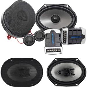 imageRockville RV682C Bundle 2 6x8  5x7 Component Car Speakers 2 RV683A 900 Watts Peak  170 Watts RMS 6x8 3Way Car Speakers CEA Rated 4Items